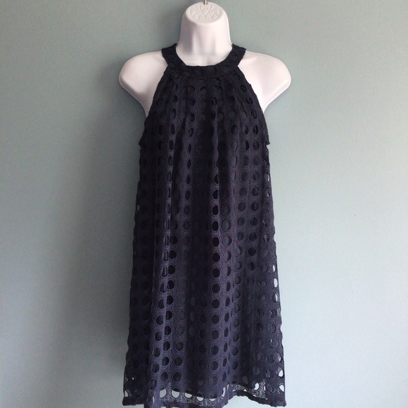 Romeo & Juliet Couture Navy Eyelet Dress S - Picture 3 of 6